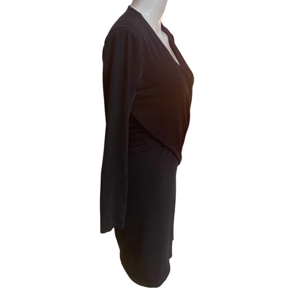 Sundance Elegant Black Long Sleeve Faux Wrap Dress Size S - Picture 4 of 11